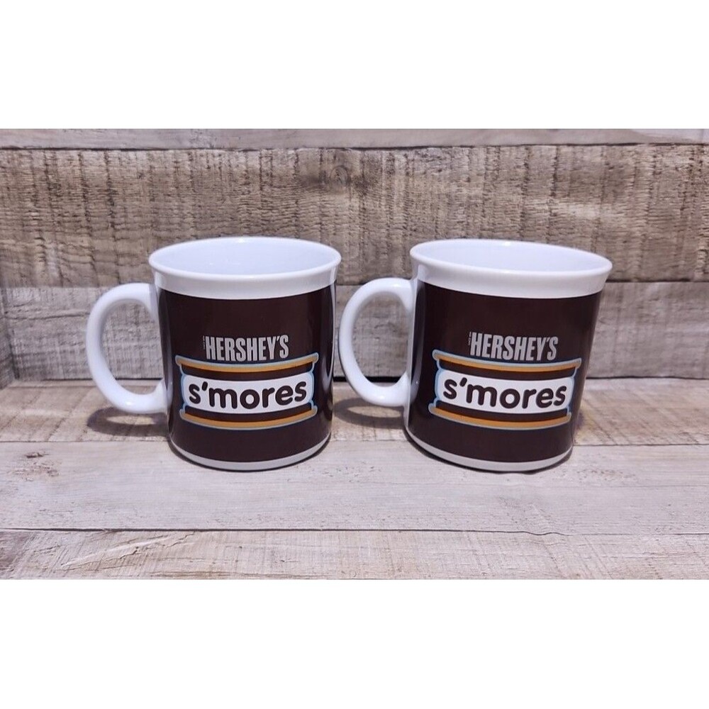 Pair Of Hershey's Smores Mug White Brown Galerie Dishwasher Microwave Safe